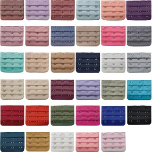 35PCS Women's Bra Extenders Assorted Colors 3 Rows x 3 Hooks Spacing Bra Extender Elastic Stretchy Bra Extension Strap for Plus Size Bra Extensions (Random colors)Gift.