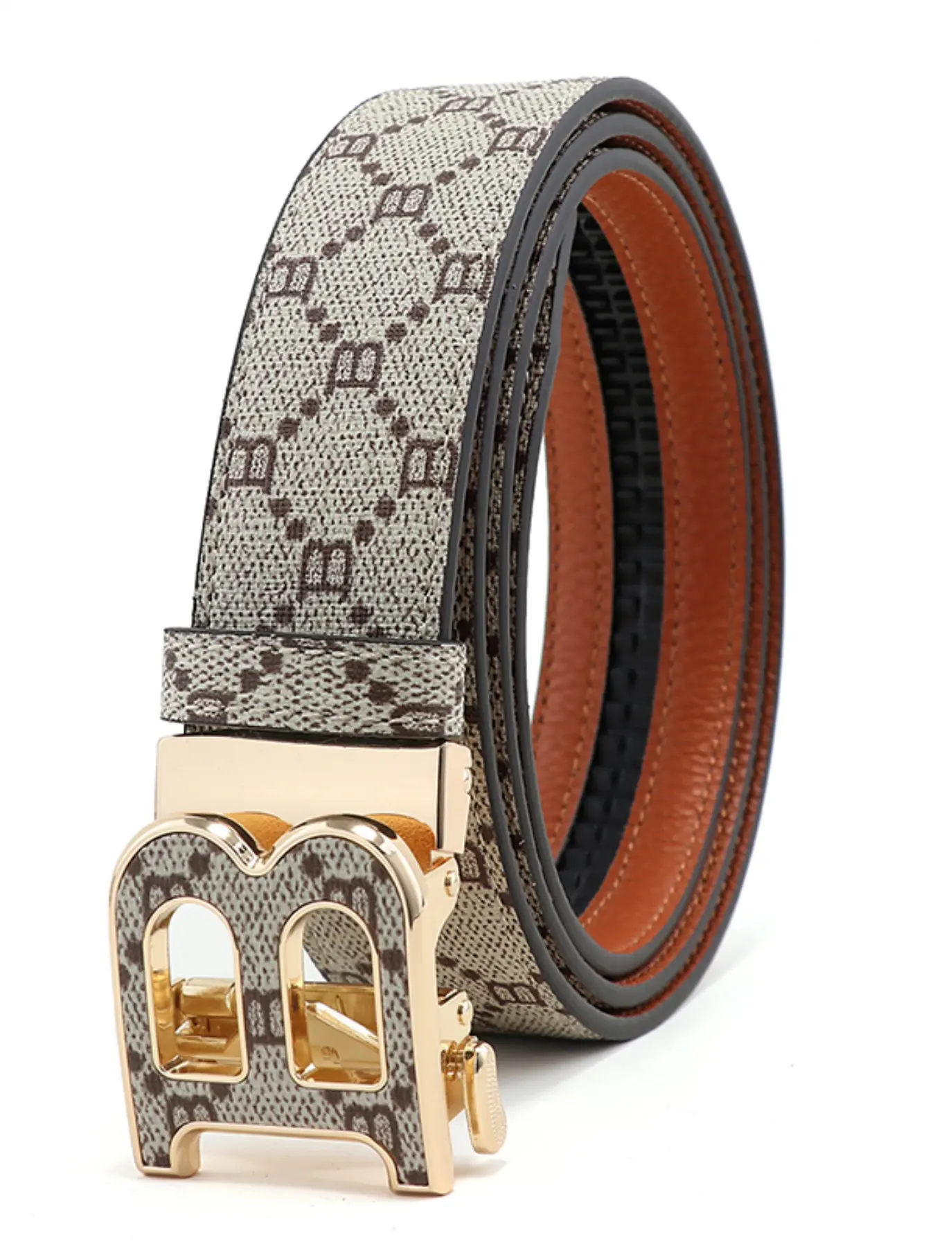 2026 New Simple Casual Style Belt, Fashion Letter Automatic Buckle Waistband, Trendy Luxury Printed Belts, Stylish Leisure Pants Belt, Easy Adjustable Belt