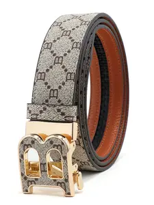 2026 New Simple Casual Belt, Fashion Letter Automatic Buckle Waistband, Trendy Luxury Print Pants Belt, Stylish Leisure Pants Belt