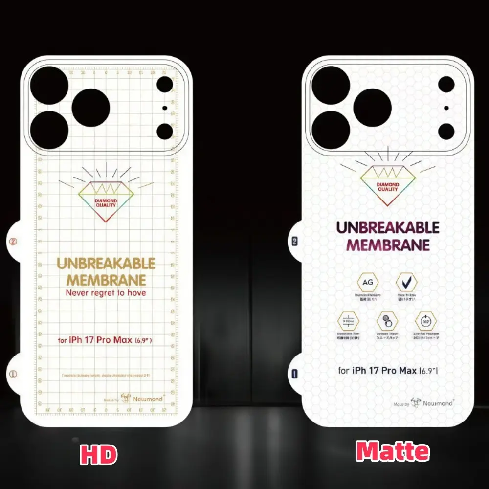 1pcs Hydrogel Screen Protector for iPhone 17 Pro Max, Anti-Scratch, Durable Back Cover, Bubble-Free, High Definition/matte Finish