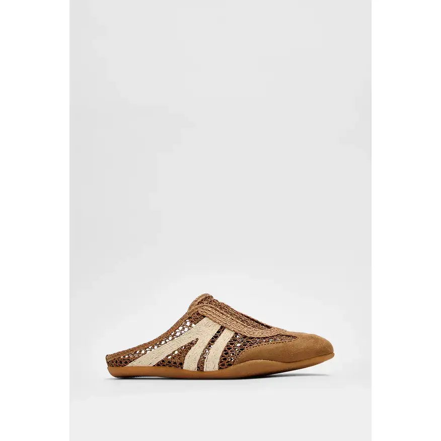 JUST FAB Women's Raffia Mule Flats Woven Slip-On Backless Casual Shoes Breathable Summer Sneaker Mules Vacation Resort Travel Summerfind