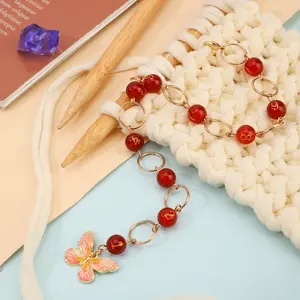 10pcs numbered stitch markers (0–9), alloy enamel crochet and knitting stitch marker charms with clasps, suitable for knitting, crocheting, weaving, sewing accessories, quilting, and handcrafting tools