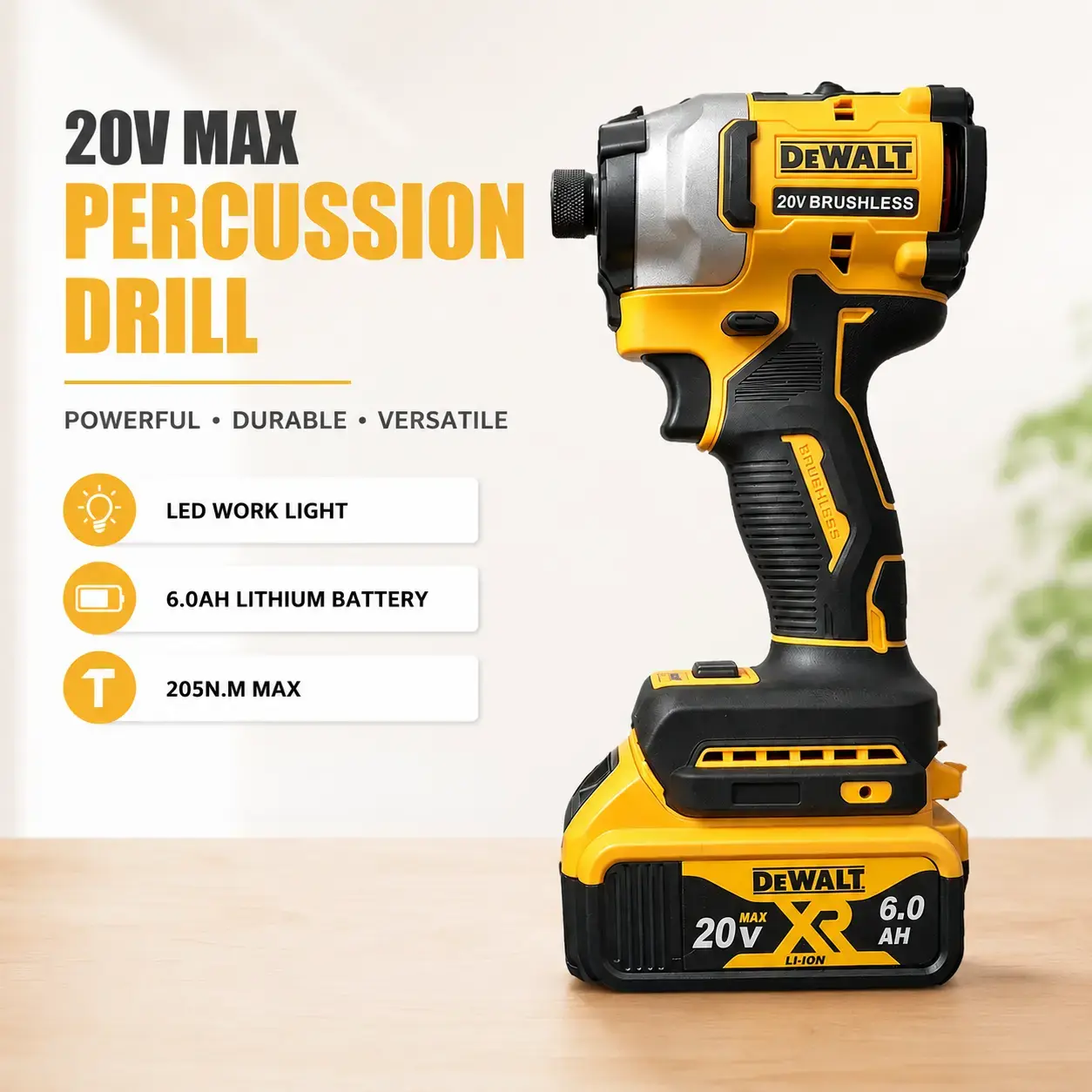 2026   DEWALT DCF850 20V MAX Impact Driver, Brushless 1/4" Hex, 3-Speed 3800 IPM High Torque Cordless Drill for Jobsite & Woodworking