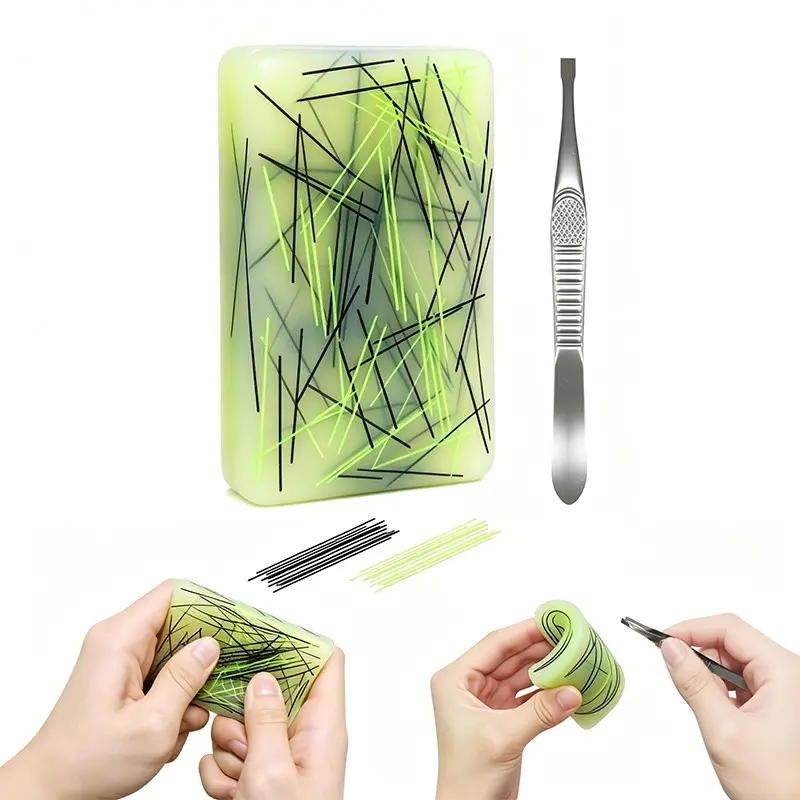 Fidget Toy Picky Pad 2 Pcs Stress Relief Sensory Pick Pad Tweezers Set Minimalist Style Autism Boredom Daily Desk Relaxation Desktop Stress Reliever