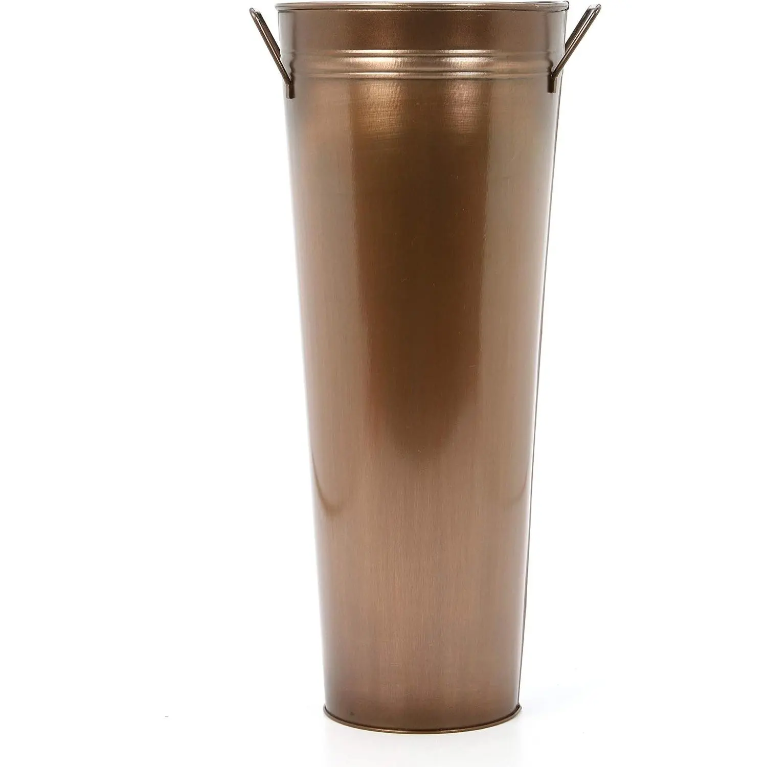 Antique Bronze French Bucket Vase with Handles, 6" Dia x 15" H – Rustic Farmhouse Décor for Weddings, Parties, Country Picnics, Floral Arrangements, Tableware Storage, and Candle GardensGift