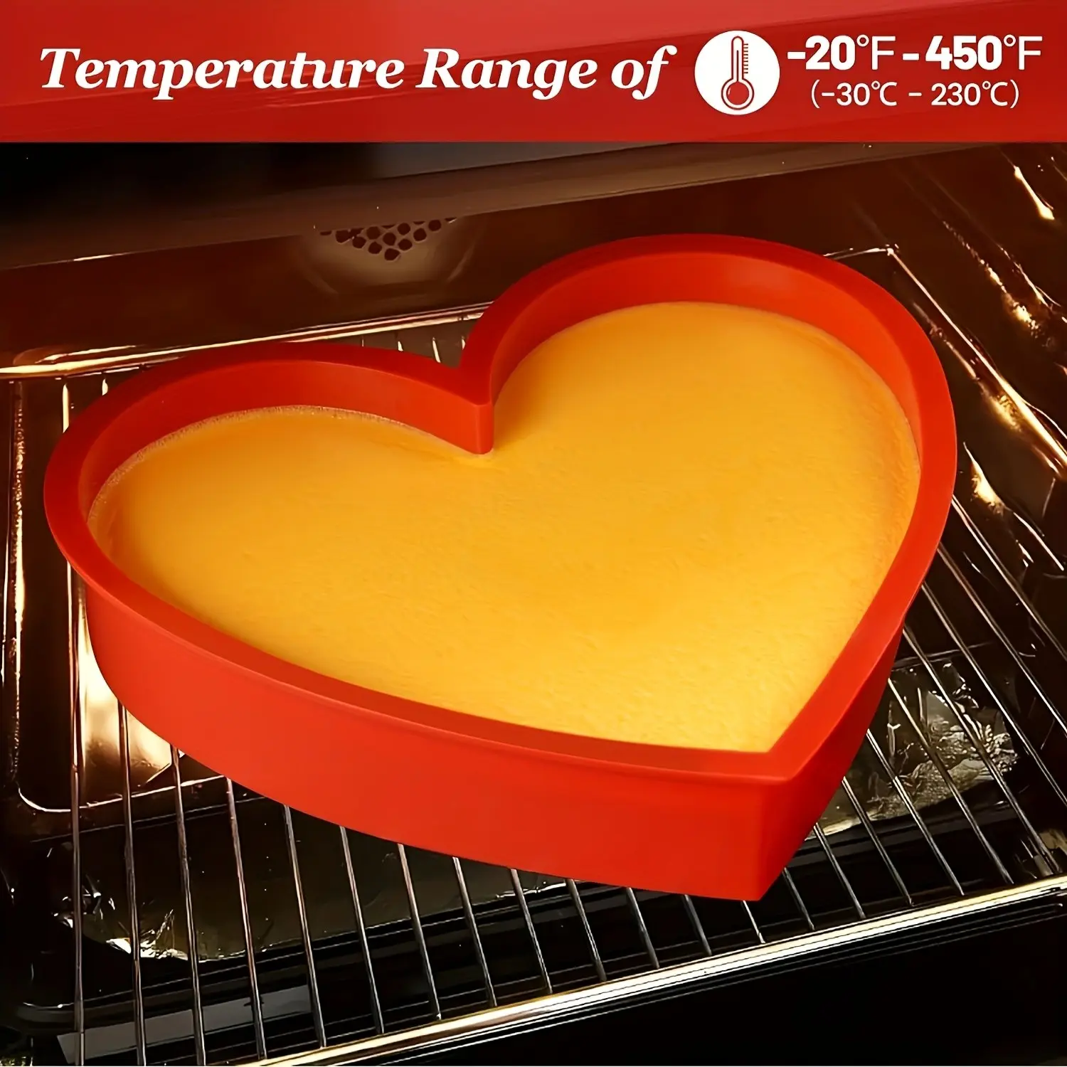 Heart Silicone Cake Mold, 9.6 Inch Non-Stick European Easy Release, Valentine's Day Silicone Mold, Silicone Heart Shaped for Pudding, Jelly, Mini Cakes, Gelatin, Desserts, Bread, Silicone Baking Molds