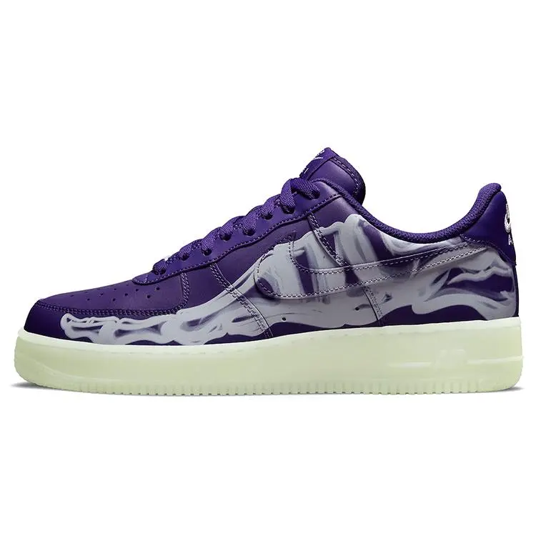 Nike Air Force 1 '07 Skeleton QS Purple Low-Top Streetwear Sneakers Unisex Verifiable, with credentials and supporting global authentication