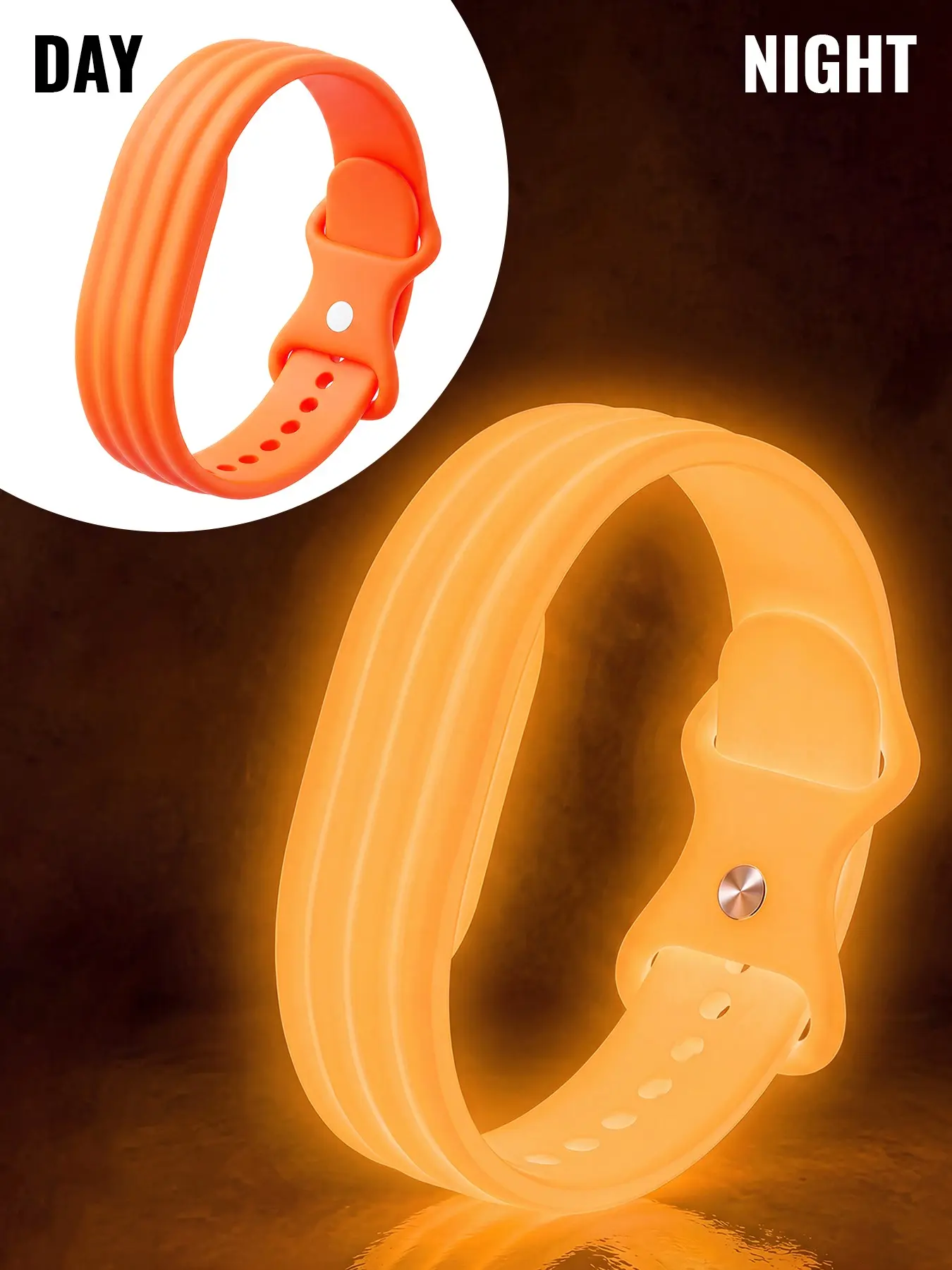 Silicone Sport Band for Google Fitbit Air, Sweatproof Breathable Replacement Strap, Lightweight Comfortable Wristband with Fluorescent Design, Fitness Running Night Sport Style Smart Band Accessory for Daily Workout, Unisex, 1PC