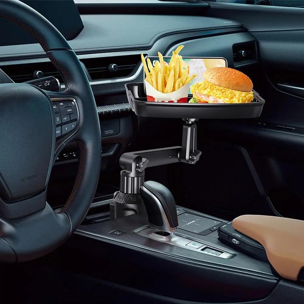 360° Rotatable Car Holder, Car Cup Holder, Multifunctional Car Cup Holder, Small Table Stand for Beverage and Food, Vehicle, Automotive