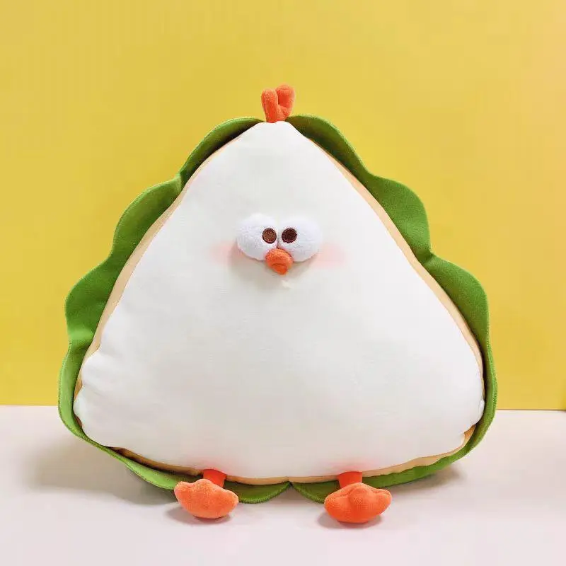 Kawaii Creative Chicken Plush Doll Pillow Cosplay Book Hamburger Pizza Food Plush Doll Christmas Tree Decor Gift For Boys Girls