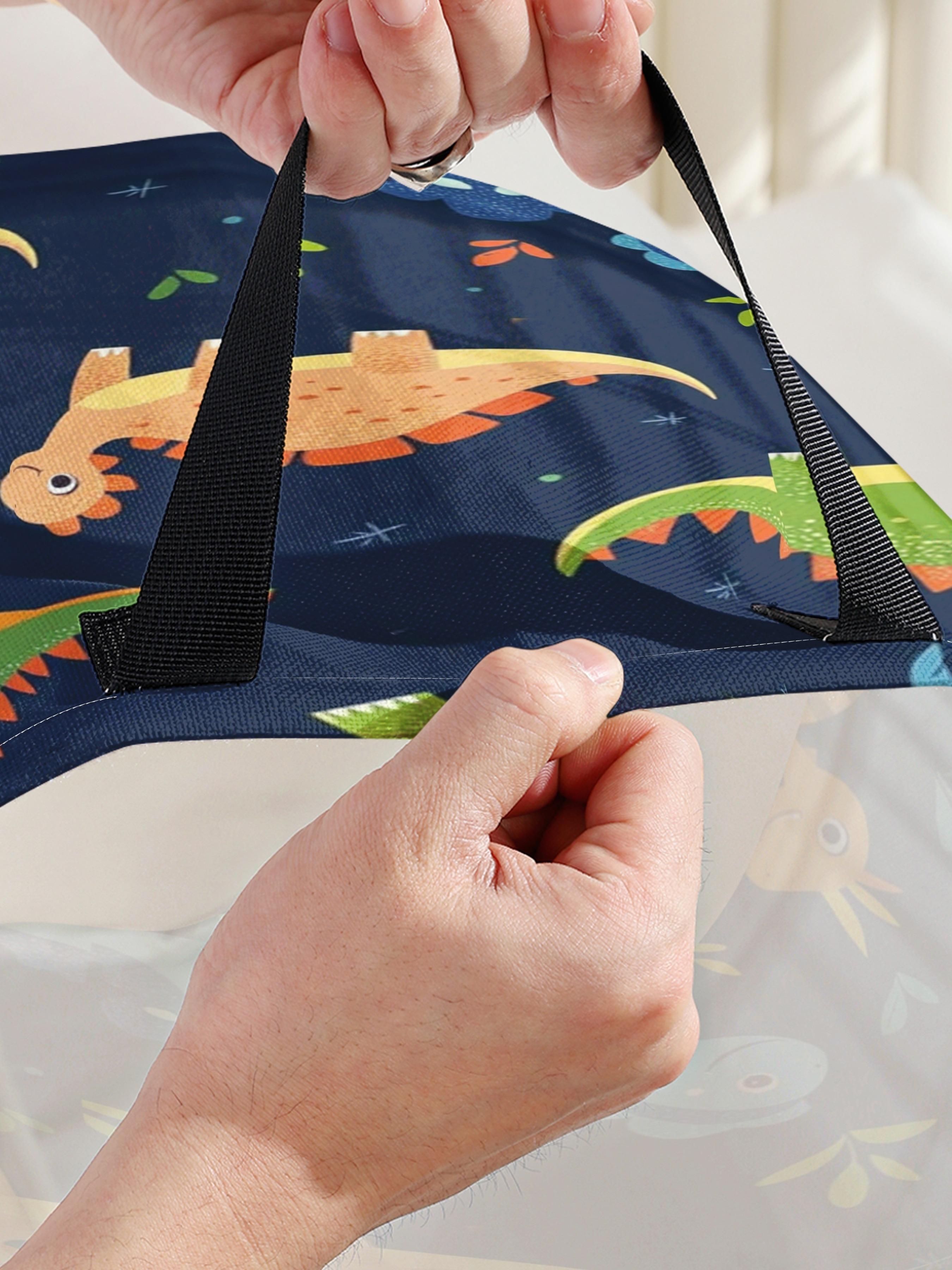 Dinosaur Pattern Laundry Basket with Handle, Dirty Clothes Basket, Durable Foldable Dirty Clothing Storage Bin, Large Capacity Toy Organizer, Non-Sensitive Goods, All Seasons