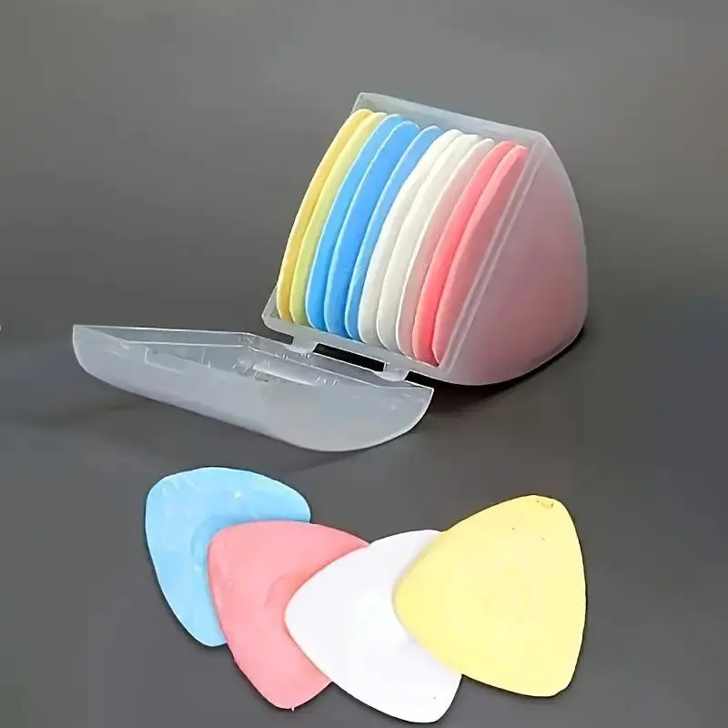 Upgrade Durable Sewing Chalk Set 10 Pieces, Triangle Marker + Storage Box, Essential for DIY Clothing Alterations, Perfect for Tailoring