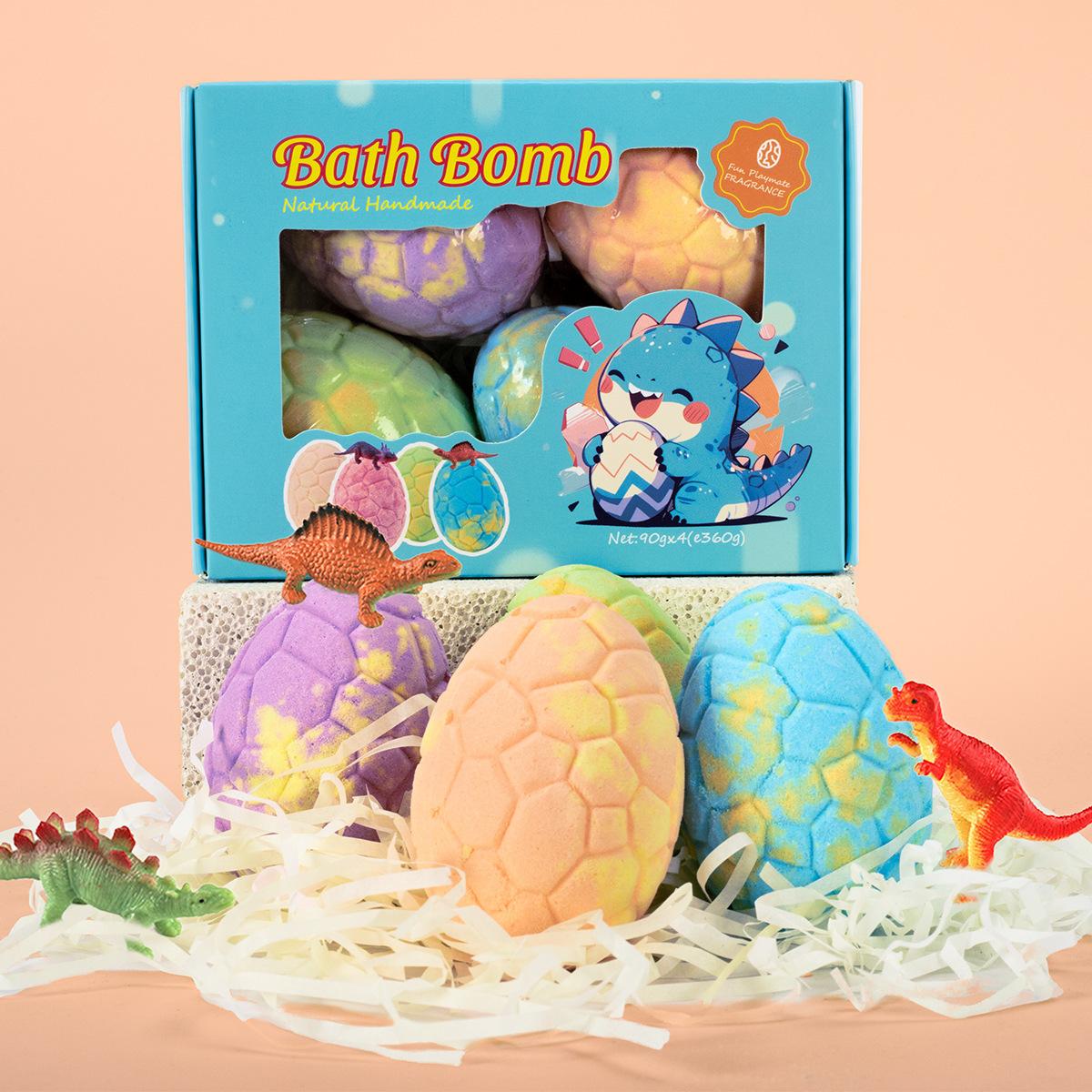 Explosions dinosaur egg bath ball spot wholesale built-in toy bath salt ball gift box essential oil aromatherapy bubble bath.