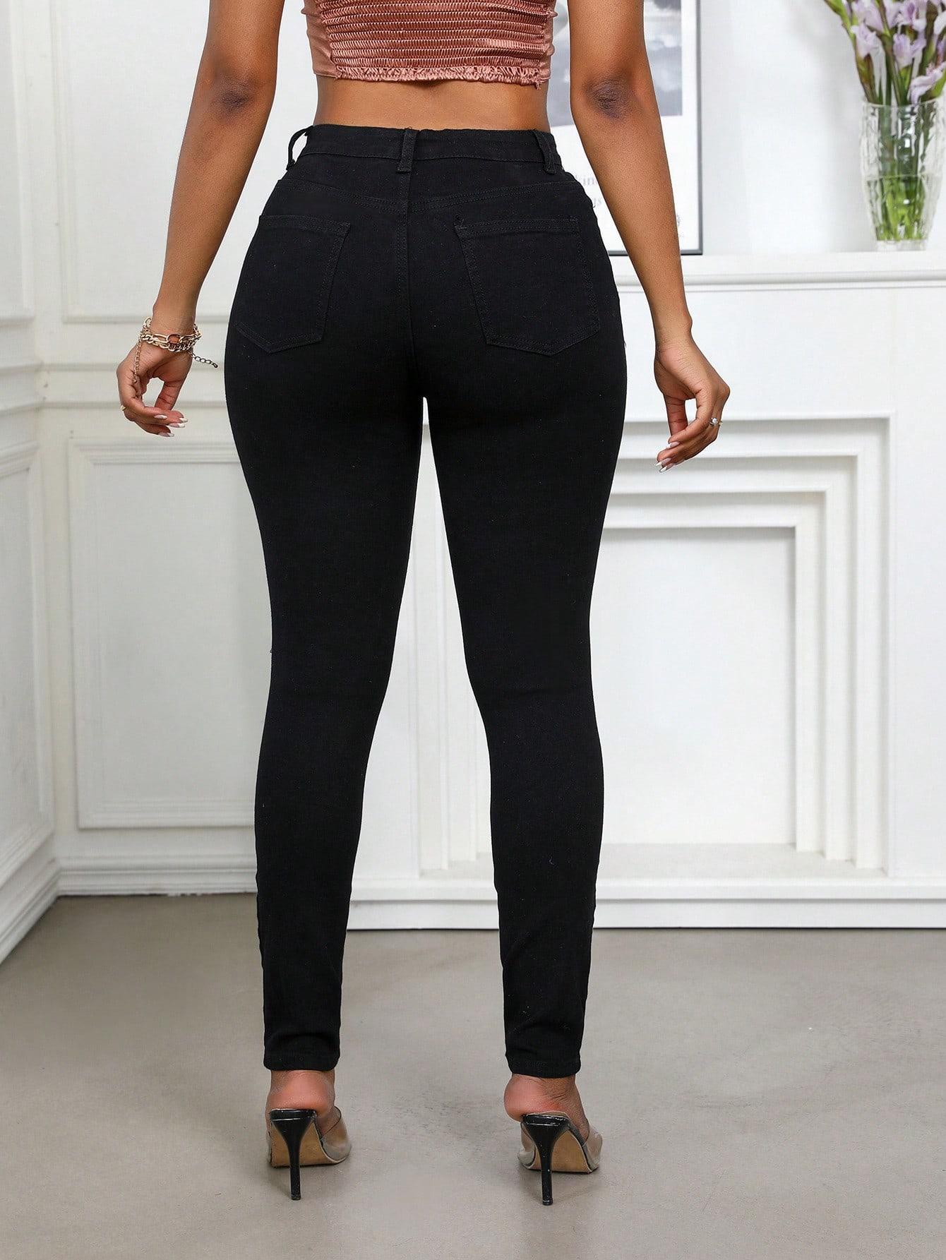 High Waist Extreme Ripped Skinny Jeans | Heavy Distressed Destroyed Denim | Sexy Cut-Out Pants for Women 2026