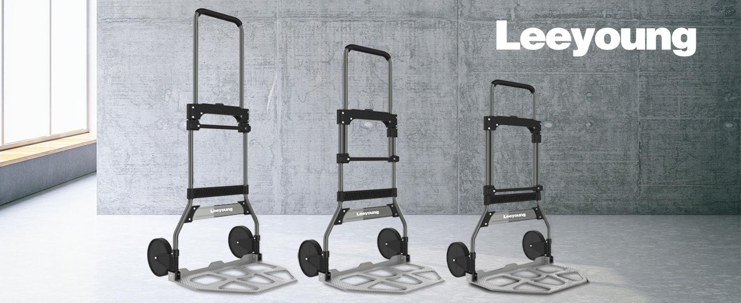 Folding Hand Truck Dolly Cart 375lb,Aluminum Wheel Bracket & Aluminum Dolly Cart, Indoor/Use