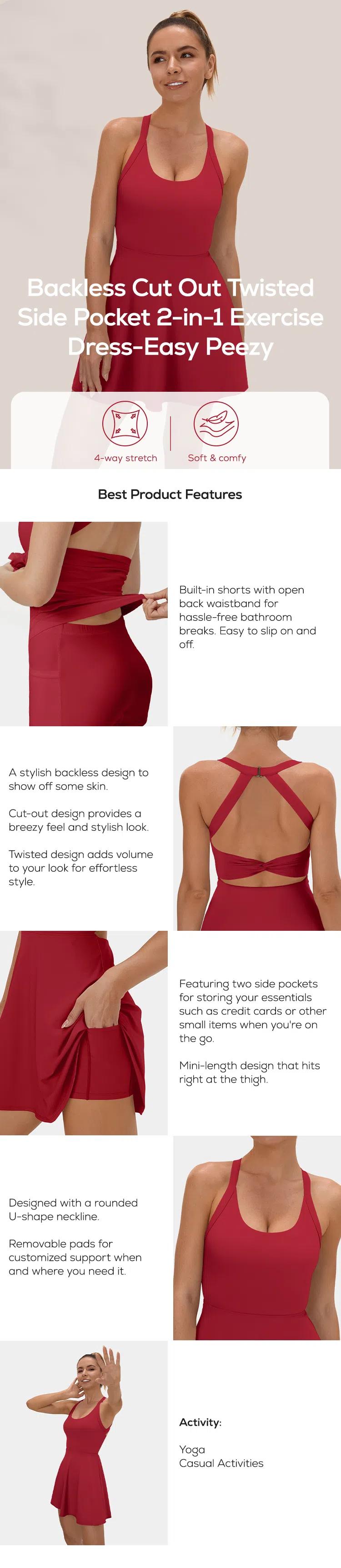 Halara Softlyzero Airy Backless Twisted Cool Touch Dance Active Dress-Easy Peezy Edition#TikTokShopBacktoSchool