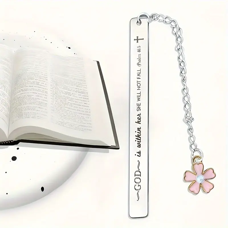 1/3/5pcs Stainless Steel Bible Bookmark With Psalm 46:5 Verse - Perfect Christian Gift, Men And Women, Ideal For Study, Worship, Baptism And Holidays