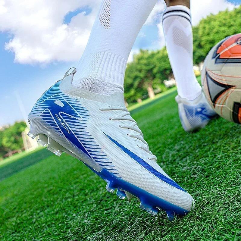 New Men Football Boots Cleats Shoes Soccer Long Spikes Training Ultralight Outdoor Drop Soccer Shoes FG Non-Slip