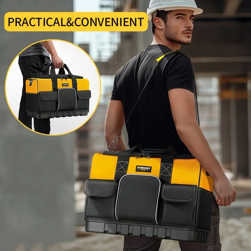 Heavy-duty tool set, portable toolbox with 16 compartments for organizing tools, tool carrying bags with soft handles  ideal gifts for men and mechanics on Father s Day. Tool storage bags featuring large capacity and wide openings for easy access, along