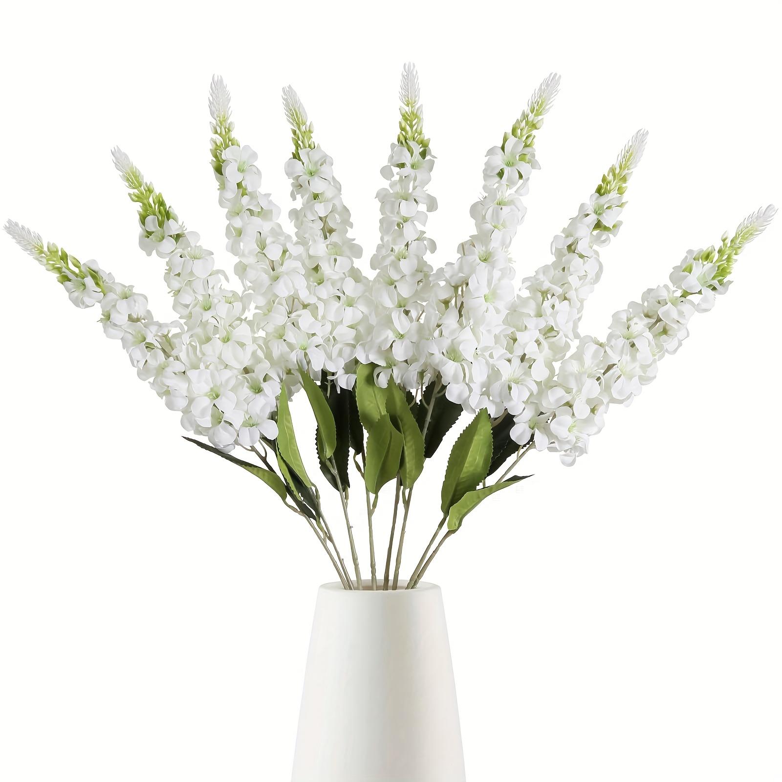 7 artificial geraniums - long-stemmed hyacinths suitable for home, outdoor, garden, wedding, and party decorations; plastic artificial flowers suitable for Easter, Valentine's Day, and centerpiece displays.
