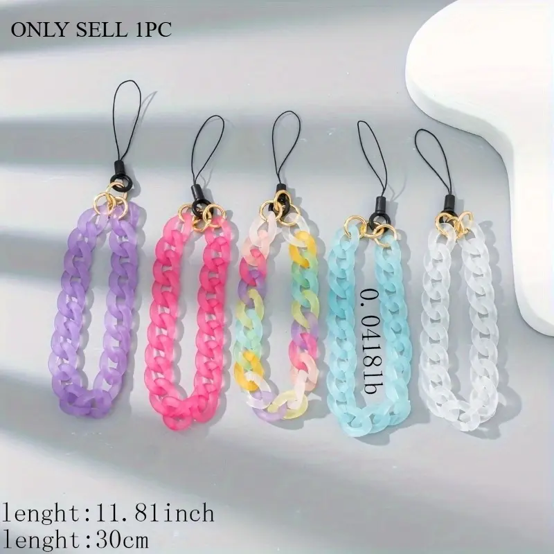 Chic Solid Color Acrylic Phone Charm - Enhance Your Phones Aesthetic with a Durable Fashion Accessory - Secure and Personalize Your Device with Ease Phone Chains