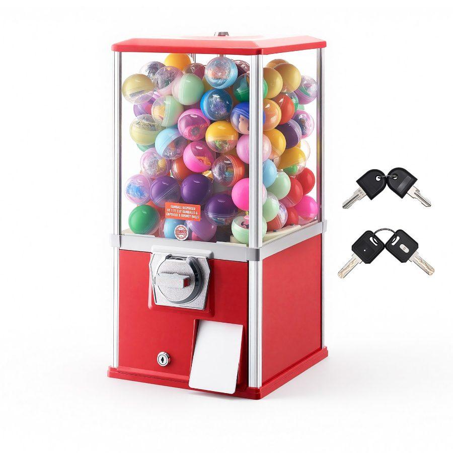 VEVOR Gumball Machine, 21 inch Height Candy Vending Machine Dispenser, 25-Cent Vending Machines for Shopping Malls, Supermarkets, Amusement Parks, Arcades, Holds Up to 180 1.77 inch Spherical Candies VEVOR Gumball Machine, 21 inch Height Candy Vending Machine Dispenser, 25-Cent Vending Machines for Shopping Malls, Supermarkets, Amusement Parks, Arcades, Holds Up to 180 1.77 inch Spherical Candies