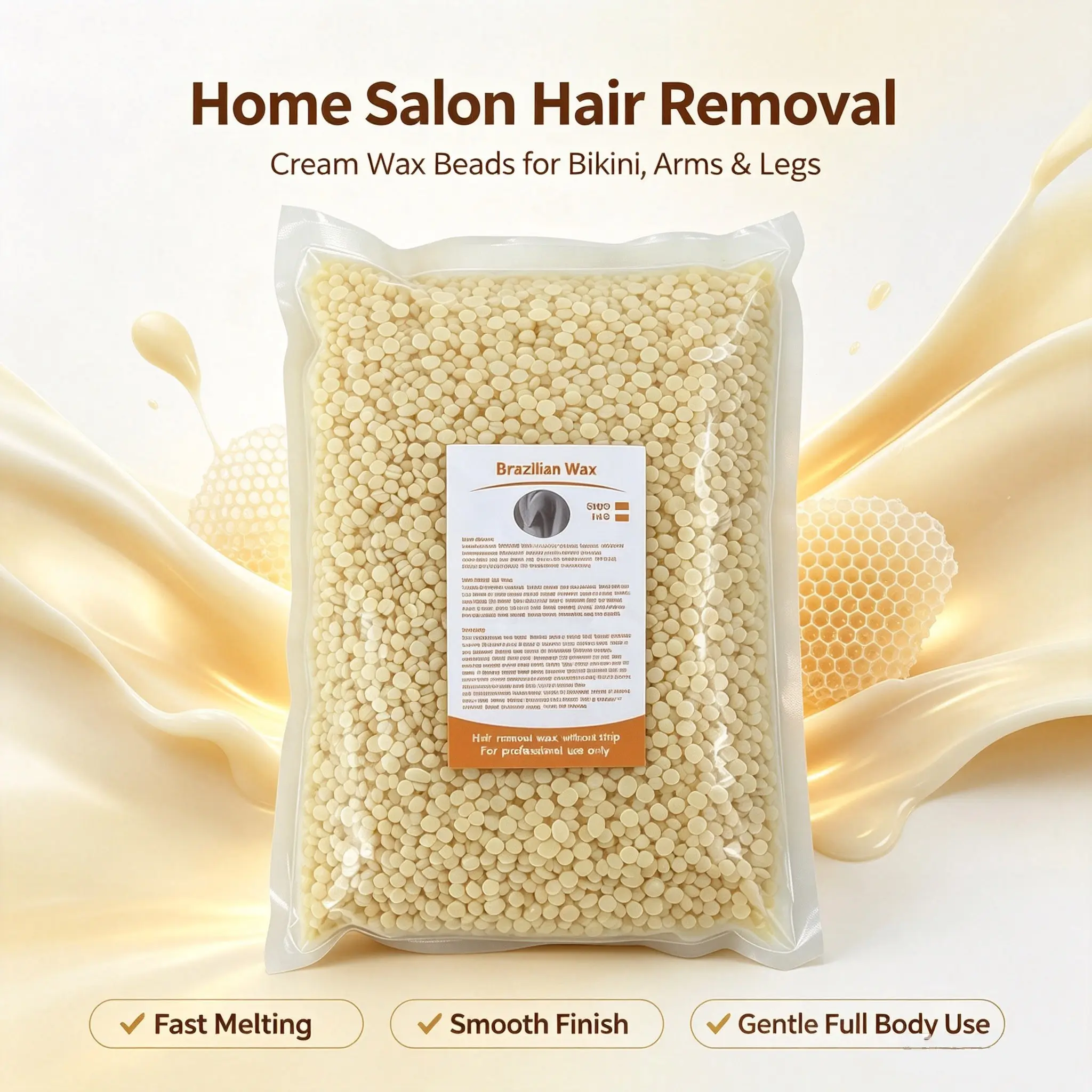 1000G Hair Removal Hard Wax Beads-Paperless Hair Removal Beads, Home Hair Removal Salon Kit-Gentle At-Home Hair Removal for Coarse Hair-Salon-Grade Wax-Suitable for Full Body Use - For Face, Underarms, Bikini Area, and Legs-For Hair Removal-Body care