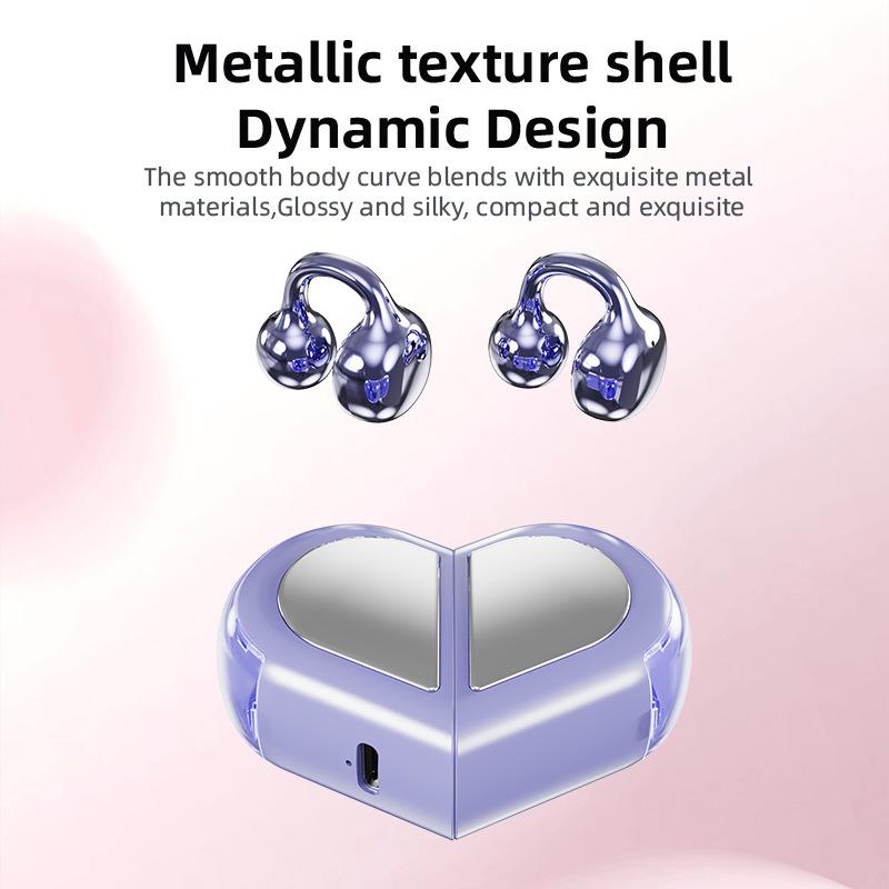 2026 New Model Clip-on Wireless Bluetooth Earphones with Binaural Stereo Sound, Smart Call Noise Cancellation