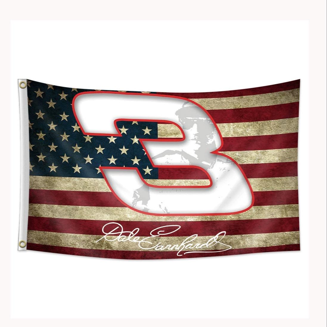 Dale Earnhardt Jr Race Car Champion 3x5 Flag, Outdoor Durable Polyester American Flag with Bold Design, Patriotic Home Decor for Bedroom & Living Room, Room Decor Banner