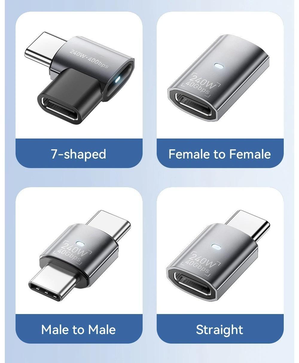 USB OTG Adapter Fast Charging Converter 90 Degree USB Type C Data Adapter