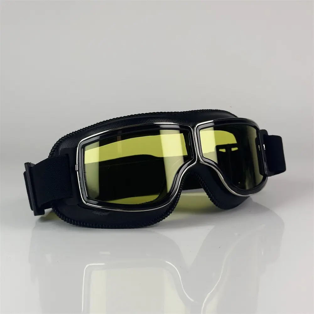 Motorcycle Retro Goggles, Riding Scooter Off-Road Bike Protective Eyewear, Windproof Sand-Resistant Rider Glasses, Vintage Motorcycle Sunglasses, Dirt Bike Goggles