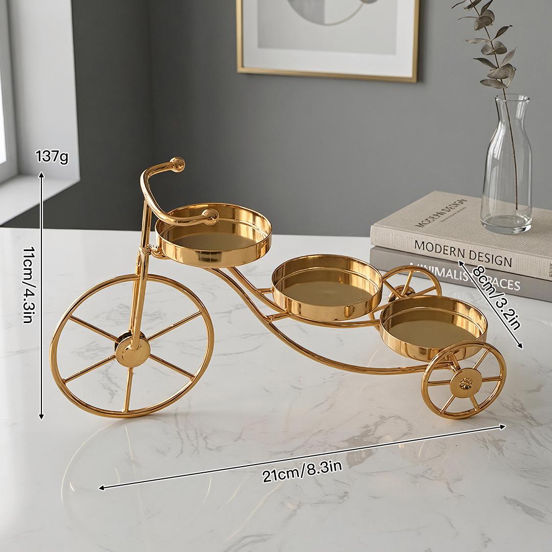 Elegant Three-Wheeled Metal Candle Holder, Vintage Iron Art Design, Romantic Dinner and Bedroom Decor, Ornamental Candle Accessories