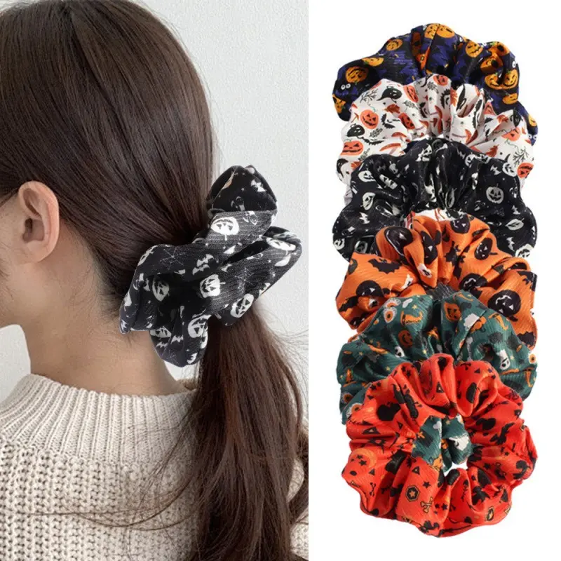 Funny Halloween Guts Hair Tie Skull Hair Accessory Spooky Ponytail Holder for Women Girls Novelty Costume Hair Band Party Dress Up Trick or Treat Festival Gift
