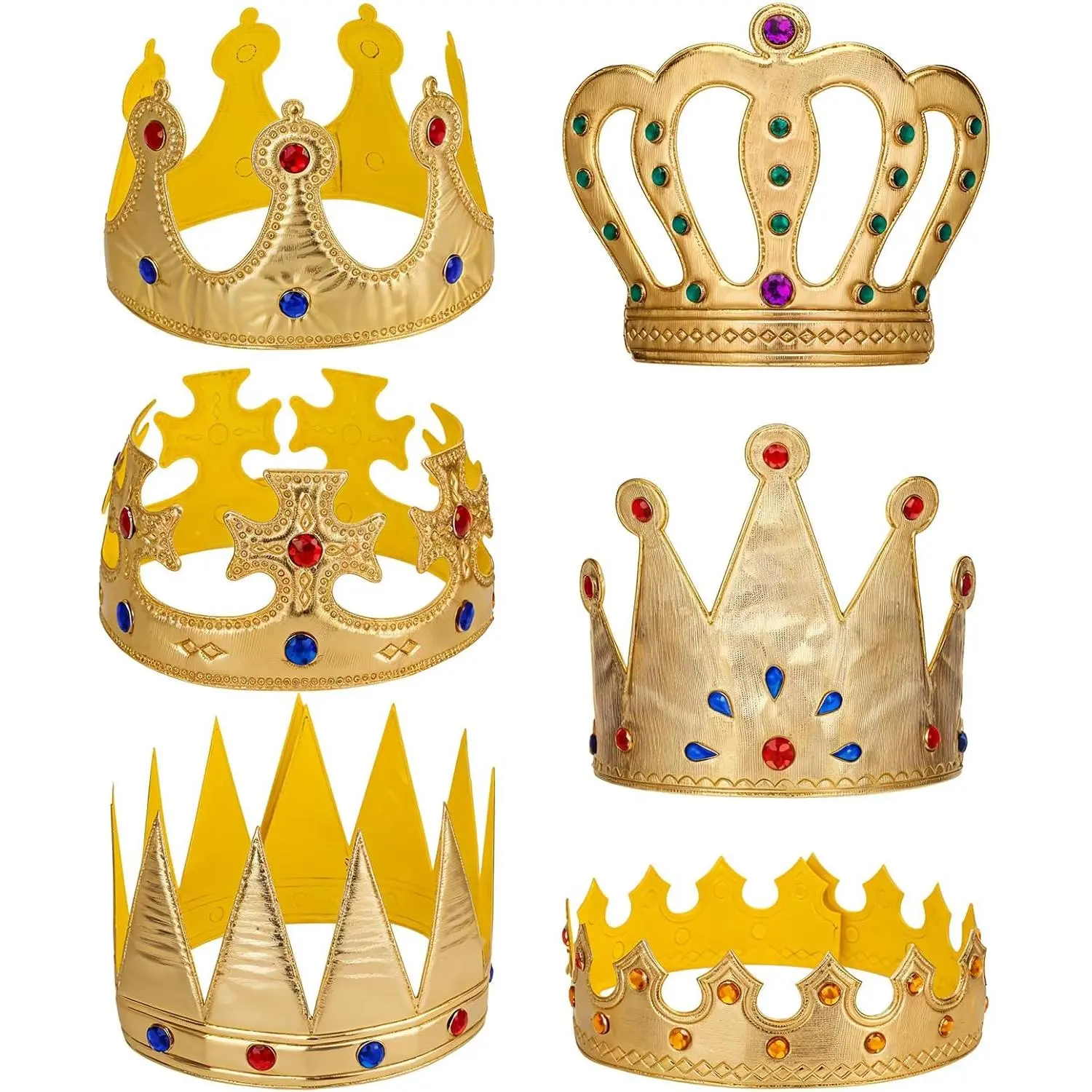 6 count Birthday  Crowns  Crowns Prince Princess  Crown   Crown Hat Cap with  for Birthday Party Supplies Halloween Crown
