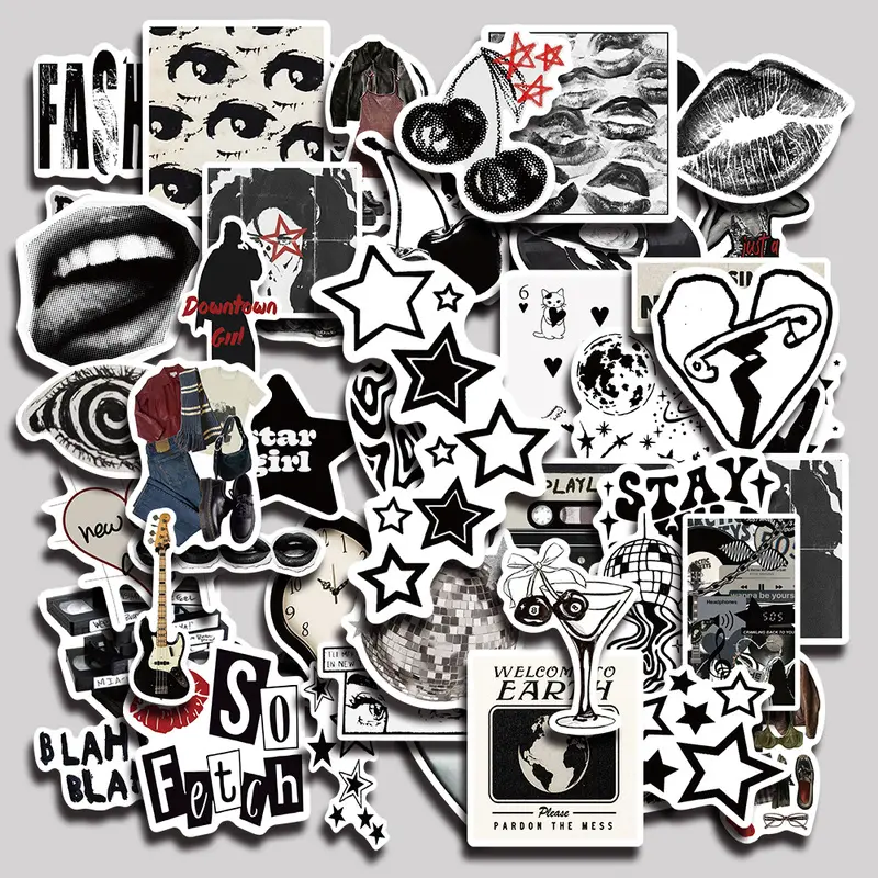 50PCS Y2K Aesthetic Vinyl Stickers Pack for Laptop Water Bottle Phone Case Skateboard Journal Scrapbook DIY Decoration