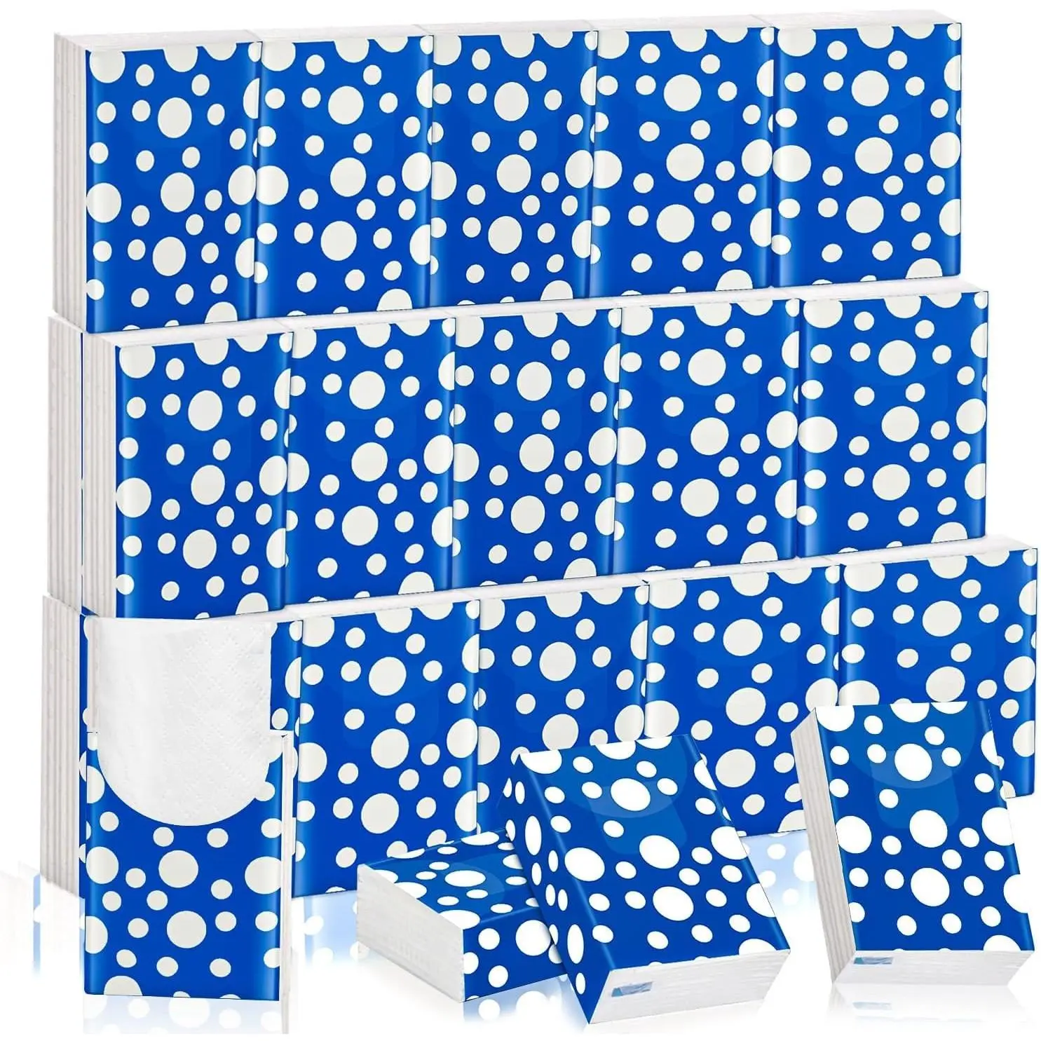 25 Pack Pocket Tissues 250 Sheets 3 Ply Unscented Small Mini Individual Portable Travel Size Tissue Pack with Unique Embossing for Purse Holiday Travel Party