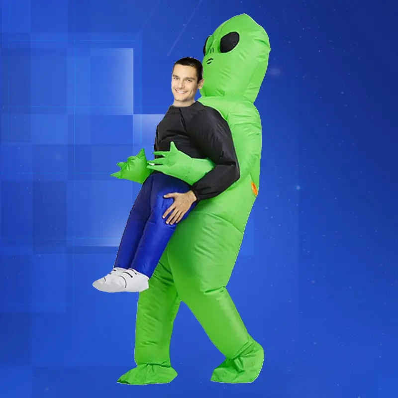 Funny Scary Walking Inflatable Alien Costume - Suit with Cape, Halloween Party Clothes & Outfits, Fits Most Adults, Performance & Catwalk Prop