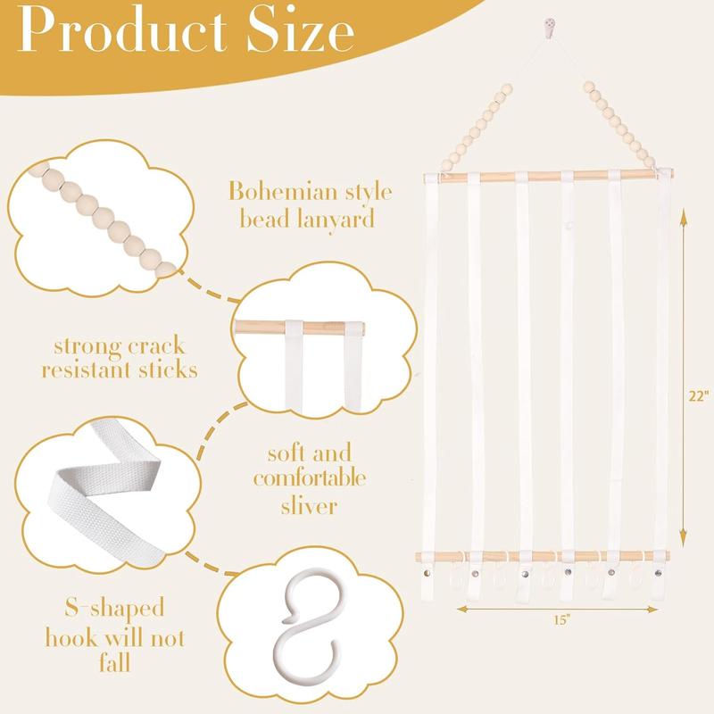 Bow Organizer for Girls Hair Bows  Headband Holder Organizer Bow Holder for Girls Hair Bows Hair Bow Storage Headband Organizer for Girls Hair Bows Display Hair Bow Hanging for (White)