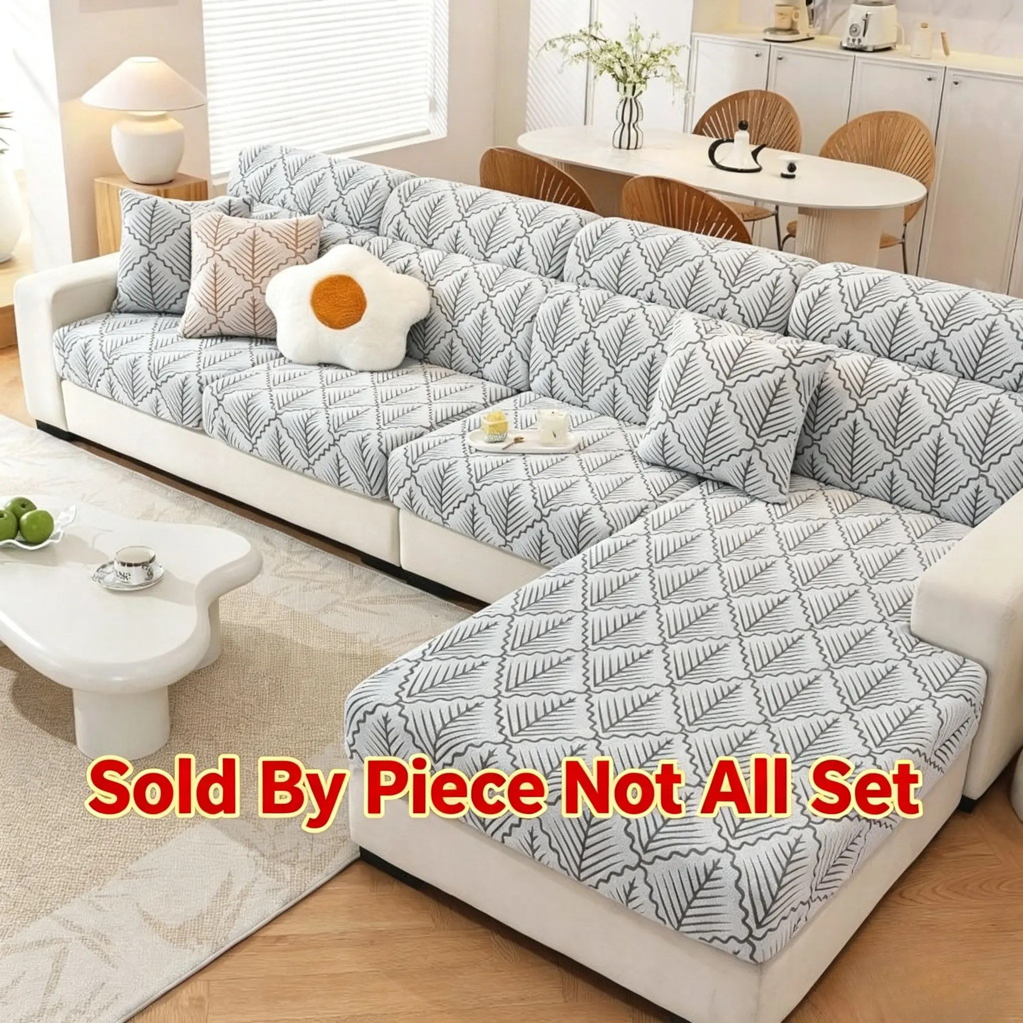 1pc Polar Fleece Sofa Cover, Washable Sofa Slipcover, Embroidered Pet-Friendly, Reusable All-Season Furniture Protector, Boho Style for Living Room Office Bedroom, Washable Couch Covers