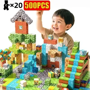 Magnetic Building Blocks, 500/300200PCS  Stackable Magnetic Bricks, Eco-Friendly Lightweight Portable Reusable Design, Brain Development Logical Thinking Spatial Imagination Creative DIY Assembly,Indoor Family Early Education Toy for Boys Girls Ages 3-12