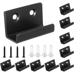 10 Pcs Tile Display Wall Hanger, Stainless Steel Wall Mounted Hook Fastener Bracket, Heavy Duty Tile Hanger  Mirrors, Picture Frame Ceramic Wall Display (Medium Short, Black)
