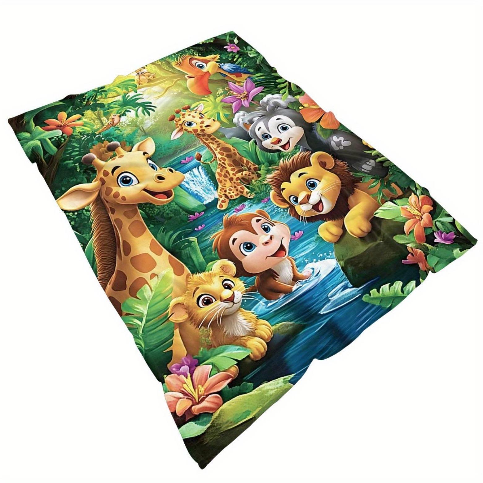 Soft Funny Throw Blanket Jungle Animals Flannel Fleece Digital Print Blanket For Sofa,Bed,Travel Lightweight,All-Season,Cozy,Chunky Knit,Uncharged Giraffe,Monkey,Lion Pattern Versatile For Office,Living Room Soft Funny Throw Blanket Jungle Animals Flannel Fleece Digital Print Blanket For Sofa,Bed,Travel Lightweight,All-Season,Cozy,Chunky Knit,Uncharged Giraffe,Monkey,Lion Pattern Versatile For Office,Living Room