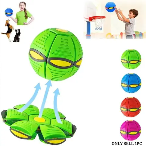 Kids Bounce Ball – Magic Transforming Flying Disc Ball, Bouncing Ball, Bouncy Ball, Press to Pop-Up & Bounce, Durable, Crush-Resistant Outdoor Interactive Toy for Family Fun, Pop Up Balls