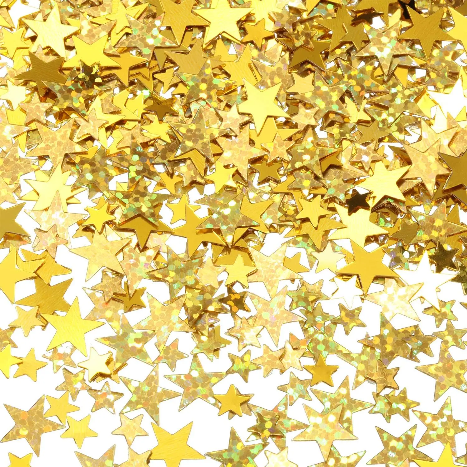 Confetti Glitter Table Confetti Metallic Foil Stars for Graduation Wedding Birthday Party Decorations(Glitter  Set,10mm and 6mm,60g)
