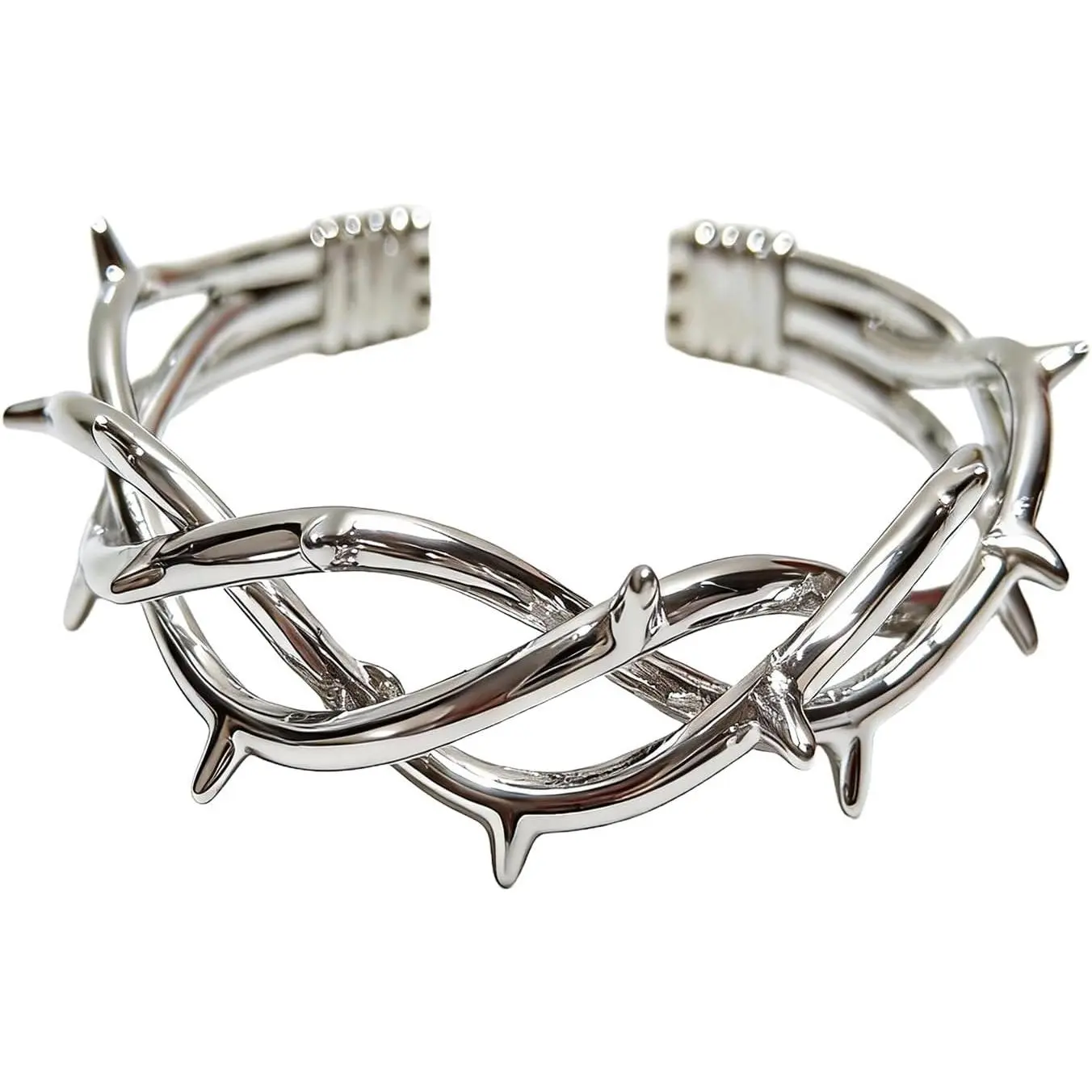 Gothic Thorn Cuff Bracelet,Punk Spikes Barbed Wire Bangle | Retro Cool Open Cuff Bangle Bracelets Twisted , Cool   for Men