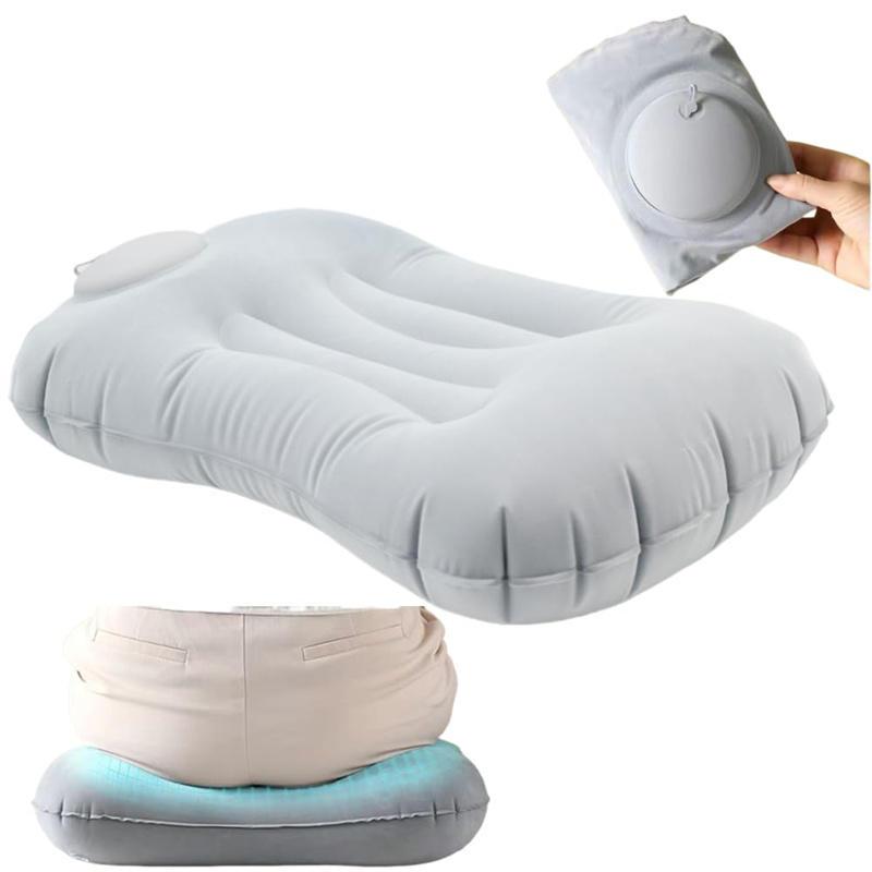 Compact Inflatable Neck Pillow, Portable Travel Pillow for Comfort, Office, Home, and Camping