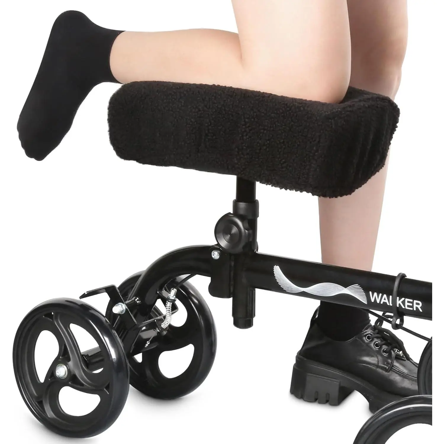 Knee Scooter Cushion Pad- Soft Plush Memory Foam Cushion with Removable Cover, Fits Most Models, Comfortable for Broken Leg Crutch Cart Roller Injuries
