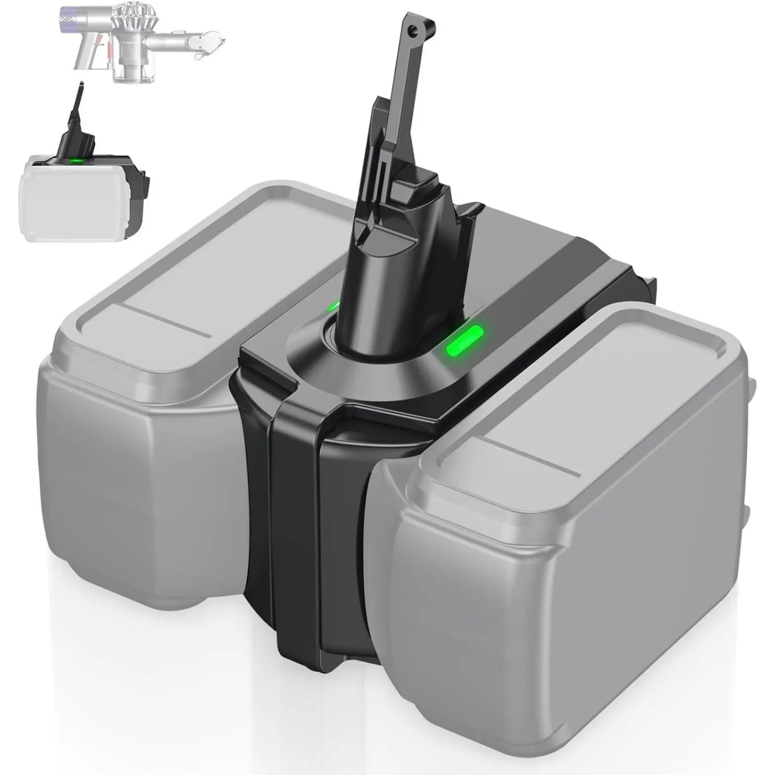2-in-1 Double Battery Adapter For Dewalt 20V Battery Work for Dyson V7 V8 Vacuum Cleaner