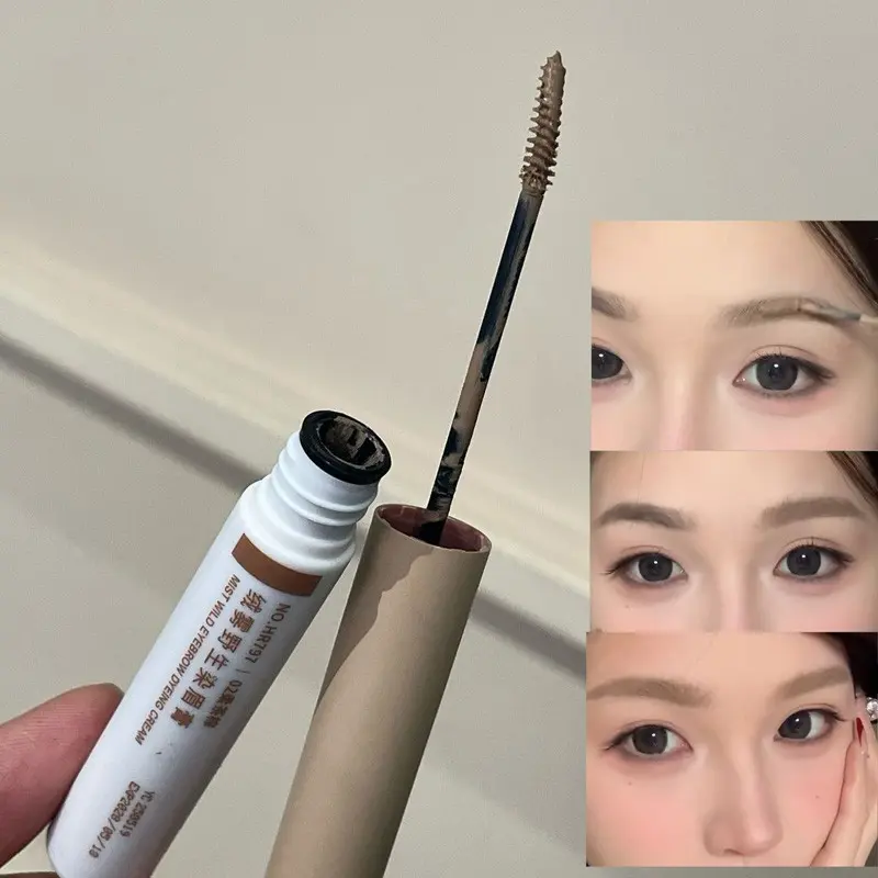 Velvet Wild Brow Tint Mascara, Mini Fine Comb, Even Color No Clumping, Multiple Soft Browns, Soft Foggy Natural Wild Brows