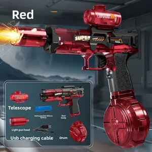 High power electric water gun with muffler and LED water light